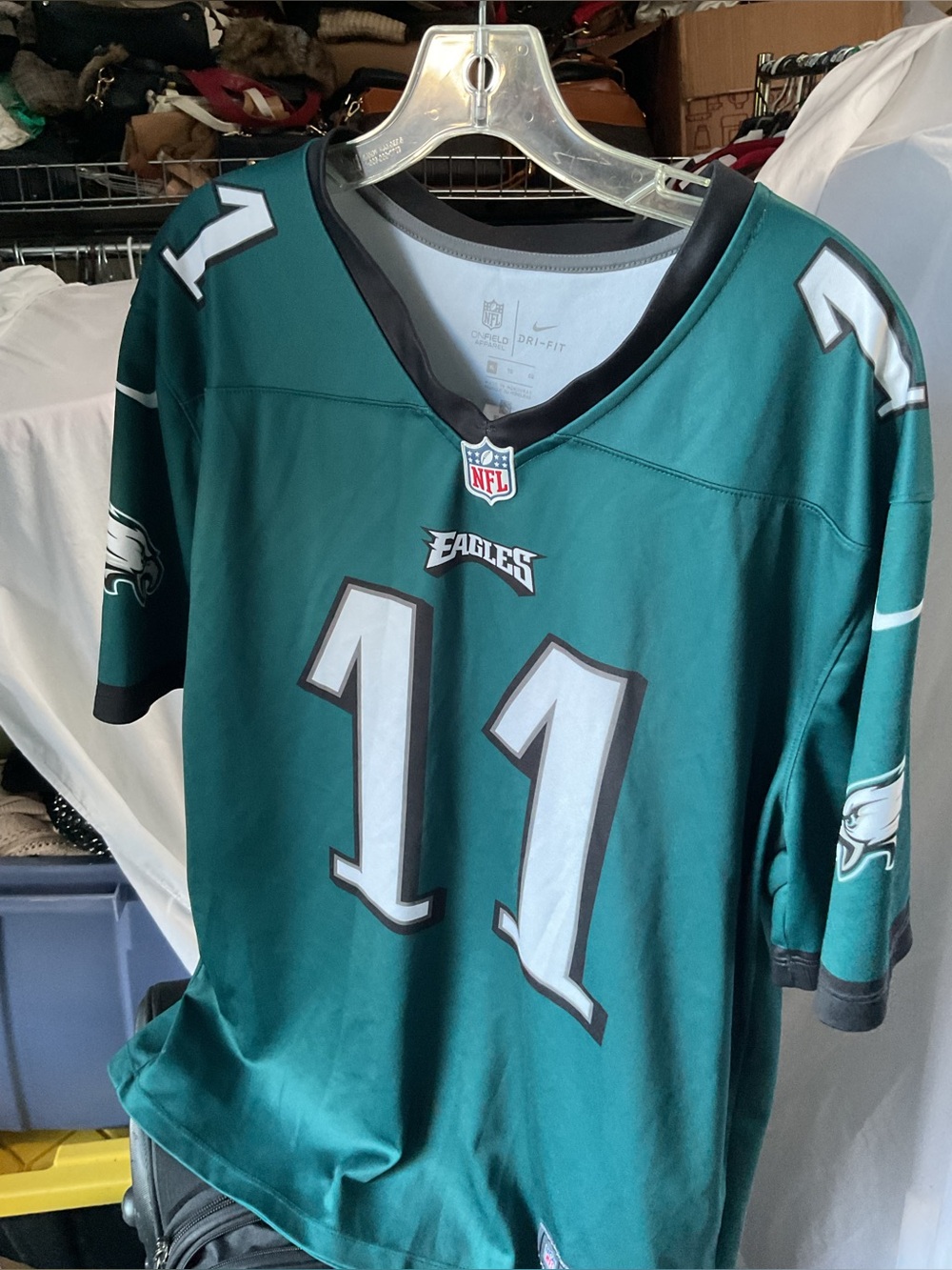 Nike Philadelphia Eagles Teal and White #11 Football Jersey